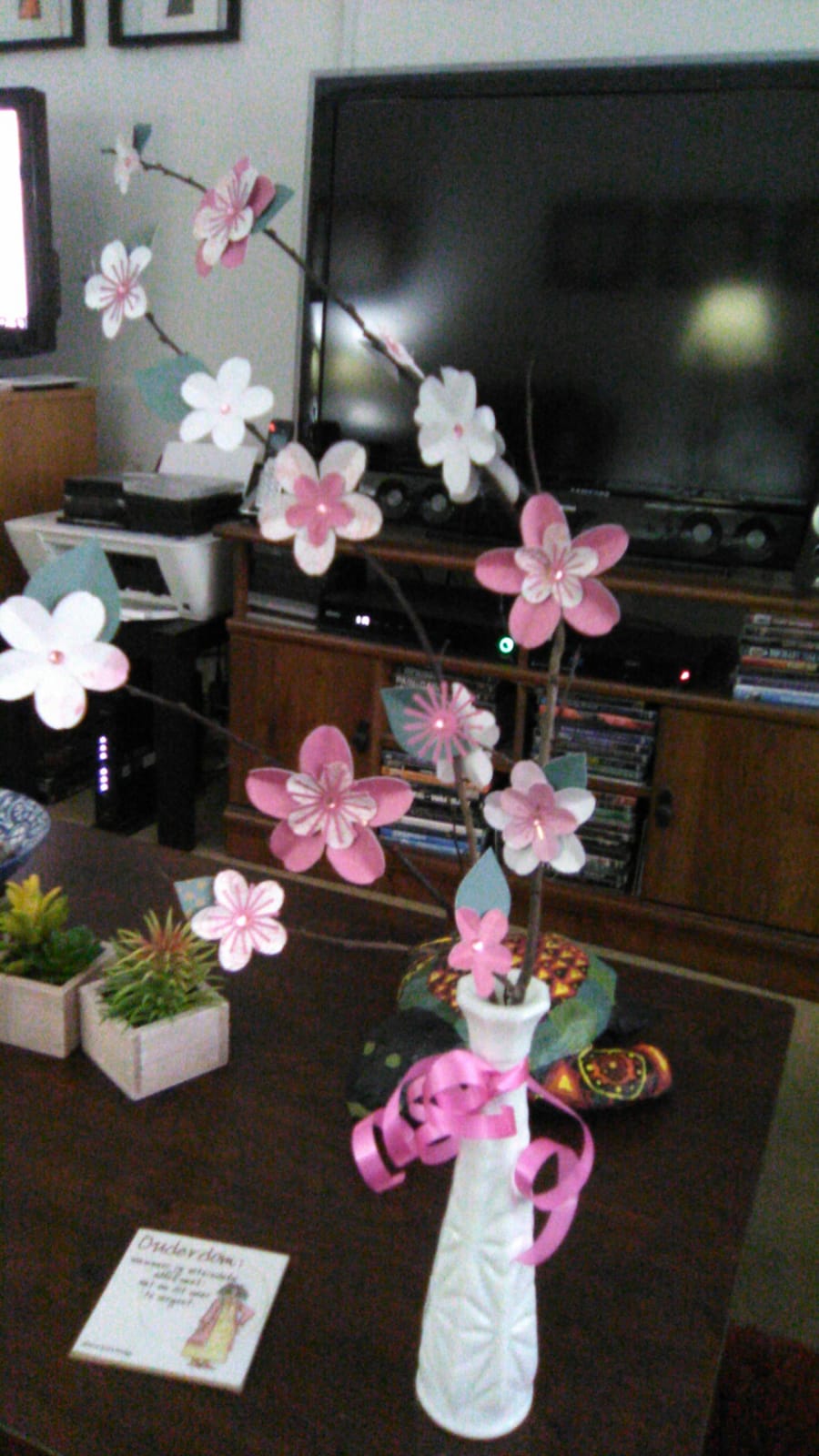 Flowers that I printed and nana constructed with the cricut machine. It looks so cute